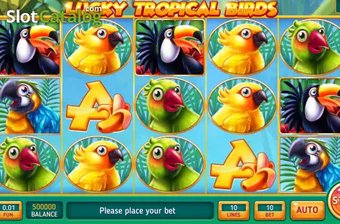 Game screen. Lucky Tropical Birds slot