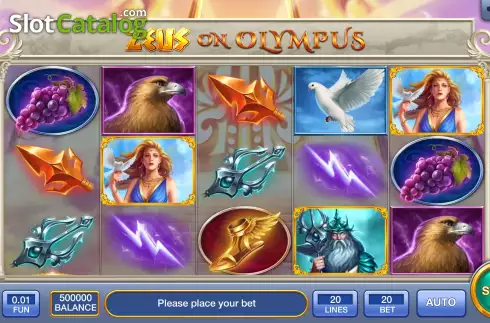 Game screen. Zeus on Olympus slot