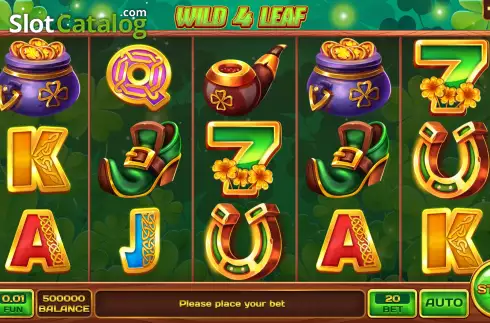 Game screen. Wild 4 Leaf slot