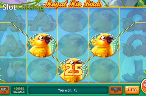 Win screen 3. Royal Rio Birds slot