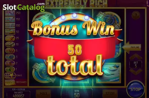 Win Bonus Game screen. Extremely Rich (Pull Tabs) slot