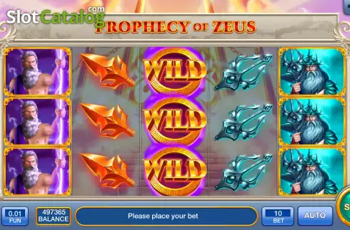Reel screen. Prophecy of Zeus slot