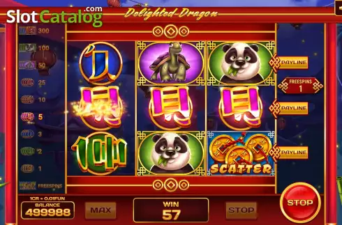 Free Spins screen 3. Delighted Dradon (Pull Tabs) slot
