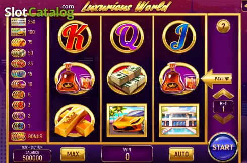 Game screen. Luxurious World (Pull Tabs) slot