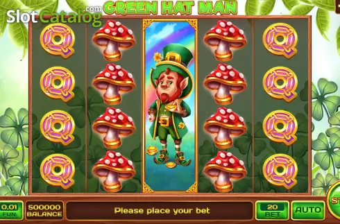 Game screen. Green Hat Man slot
