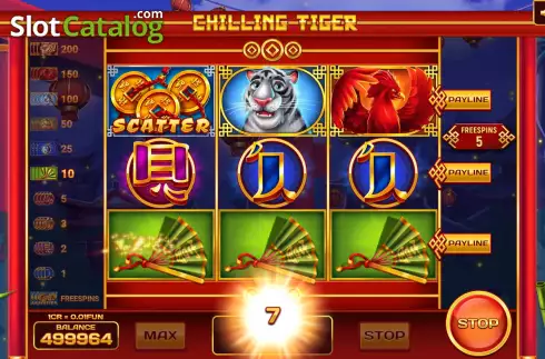 Free Spins screen 3. Chilling Tiger (Pull Tabs) slot