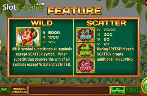 Game Features screen 2. Graceful Green slot