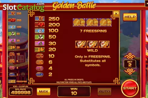 画面9. Golden Battle (3x3) カジノスロット