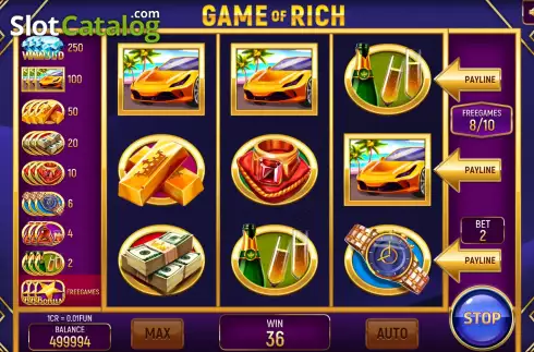 Free Spins screen 3. Game of Rich (3x3) slot
