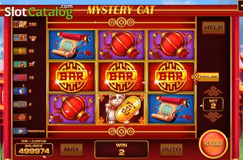 Win screen. Mystery Cat (3x3) slot
