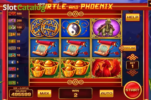 Win screen 2. Turtle and Phoenix (3x3) slot