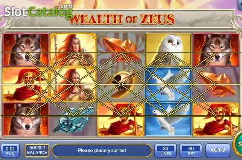 Schermo2. Wealth of Zeus slot