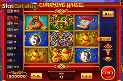 Game screen. Charming Wheel (3x3) slot