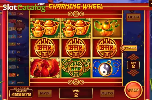 Win screen. Charming Wheel (3x3) slot