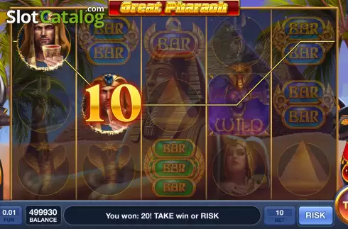 Win screen. Great Pharaoh slot
