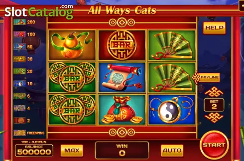 Game screen. All Ways Cats (3x3) slot