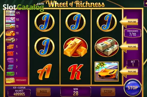 Schermo7. Wheel of Richness (3x3) slot