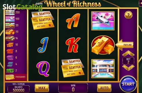 Game screen. Wheel of Richness (Pull Tabs) slot