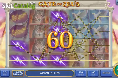 Win screen. Gate of Zeus slot