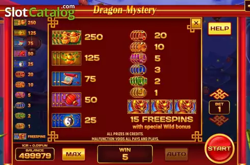 Ecran5. Dragon Mystery (Pull Tabs) slot
