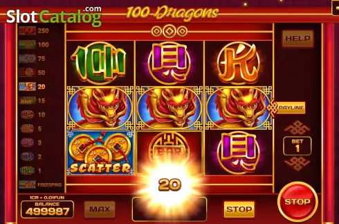 画面5. 100 Dragons (Pull Tabs) カジノスロット
