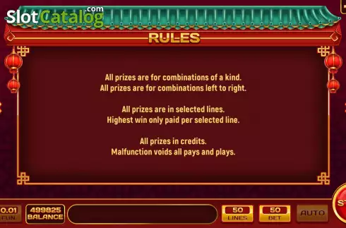 Game Rules screen. Twin Treasures slot