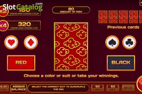 Risk Game screen. Twin Treasures slot