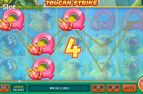 Win screen. Toucan Strike slot