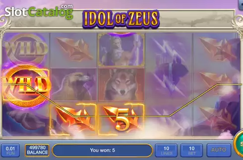 Win screen. Idol of Zeus slot