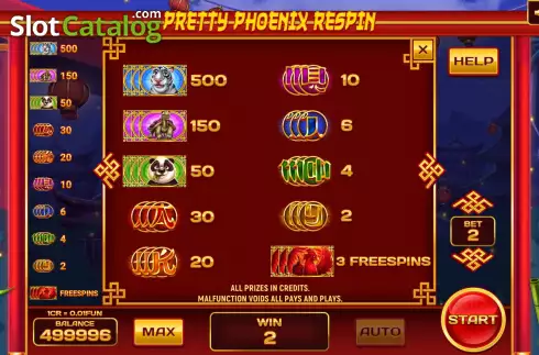 Skärmdump6. Pretty Phoenix Respin (3x3) slot