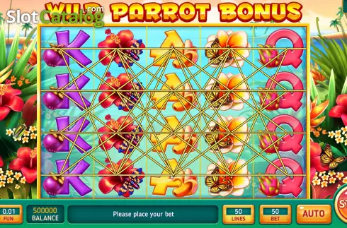 Game screen. Wild Parrot Bonus slot