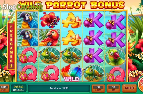 Free Spins screen 3. Wild Parrot Bonus slot