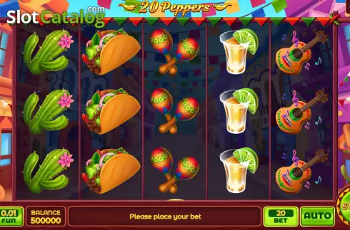 Game screen. 20 Peppers slot