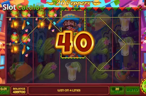 Win screen. 20 Peppers slot