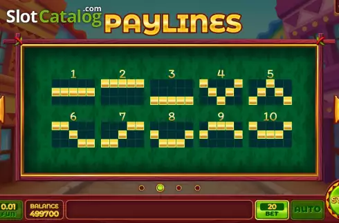 PayLines screen. 20 Peppers slot