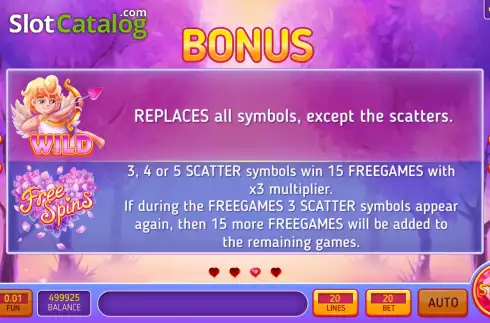 Game Features screen. Feelings Forest slot
