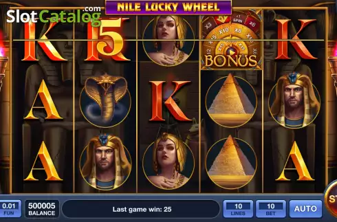 Win screen. Nile Lucky Wheel slot