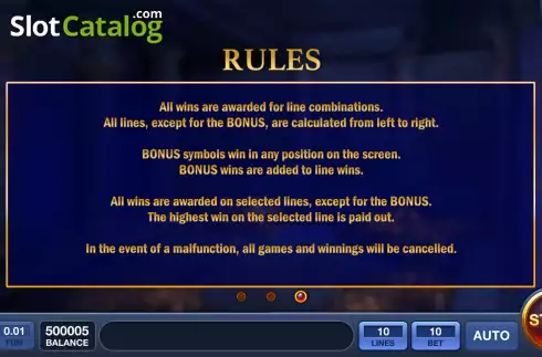Game Rules screen. Nile Lucky Wheel slot