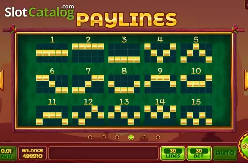 PayLines screen. Once In Mexico slot