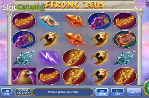 Game screen. Strong Zeus slot