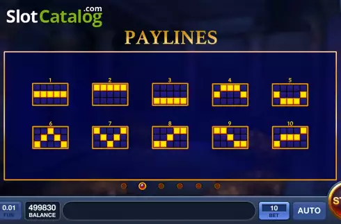 PayLines screen. Egyptian Paradise slot