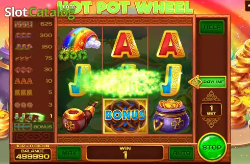 Win screen. Hot Pot Wheel (Pull Tabs) slot
