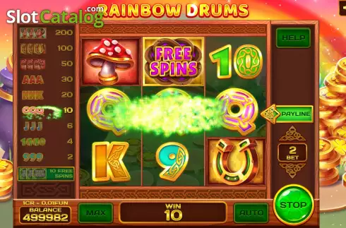 Win screen 3. Rainbow Drums (3x3) slot