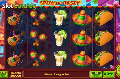 Game screen. Spicy And Tasty slot