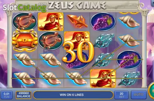 Win screen. Zeus Game slot