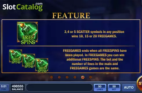 Game Features screen 2. Egypt Riddles slot