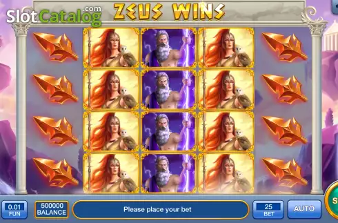 Game screen. Zeus Wins slot