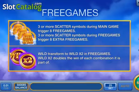 Game Features screen 2. Zeus Wins slot