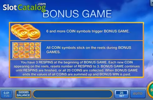 Game Features screen 3. Zeus Wins slot