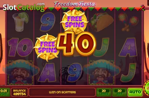 Win screen 2. Freedom Fiesta slot